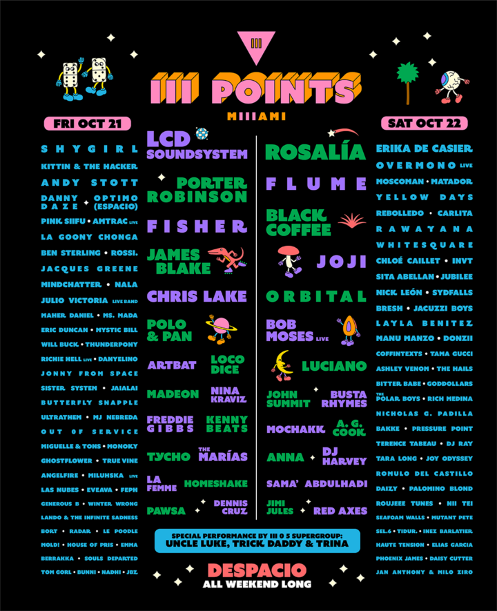 3 Points Festival Miami Lineup Poster - Year
