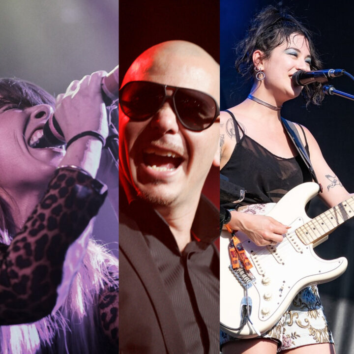 Photos of Pitbull & other artists playing Innings Festival Tampa in 2023.