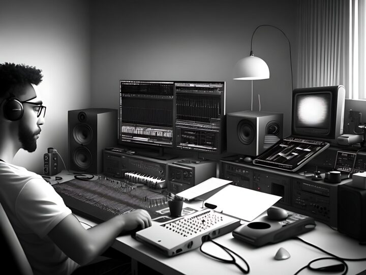 photo of producer at a computer