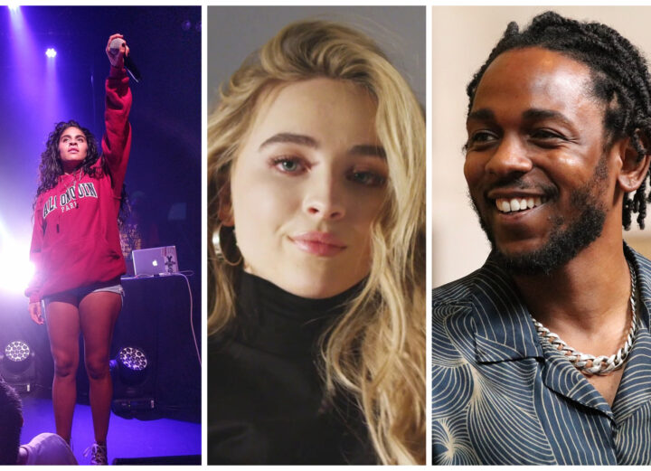 Collage photo of Kendrick Lamar, Sabrina Carpenter, who are set to perform at Lollapalooza 2023