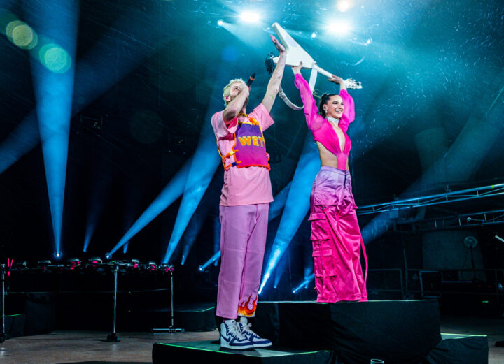 Photo of SOFI TUKKER at Red Rocks on April 21, 2023 (Photo Courtesy of Franz Hilberath @franzmp3)