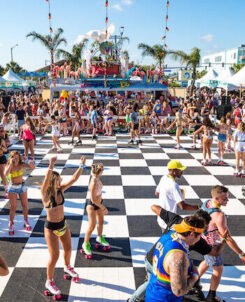 Festival Goers at the Roller rink at Hangout Music Festival