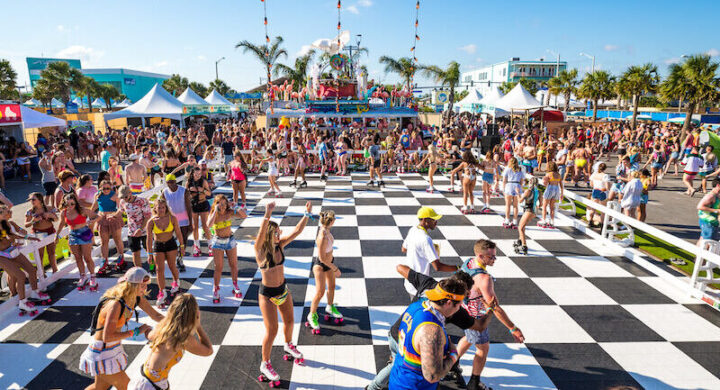 Festival Goers at the Roller rink at Hangout Music Festival