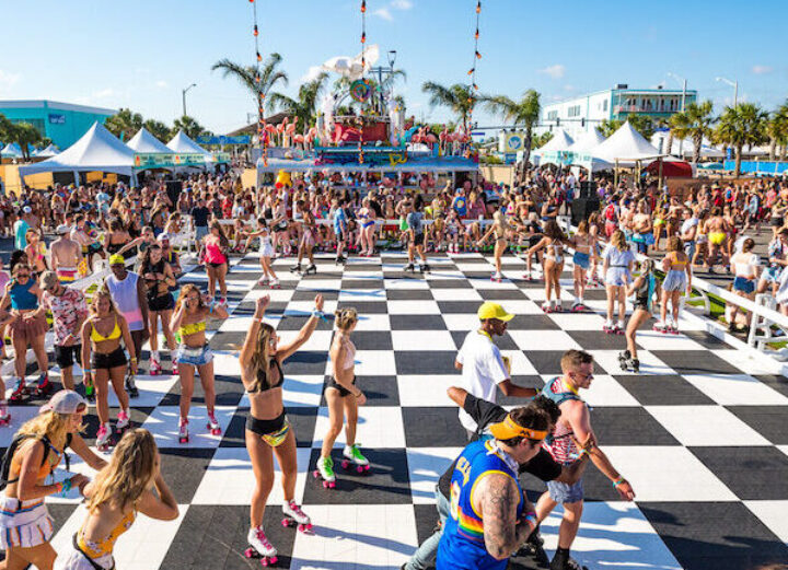 Festival Goers at the Roller rink at Hangout Music Festival