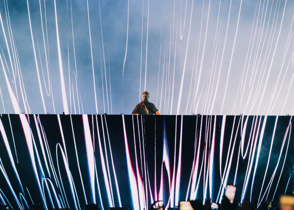 Calvin Harris performing at Hangout Music Festival 2023.