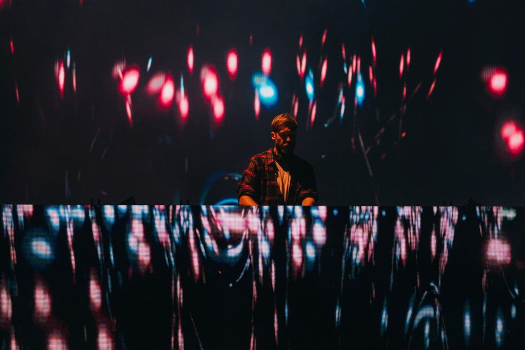 Calvin Harris performing at Hangout Music Festival 2023.