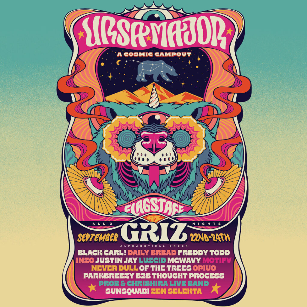 lineup poster of GRIZ' ursa major festival