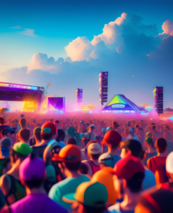 Generated image of a music festival