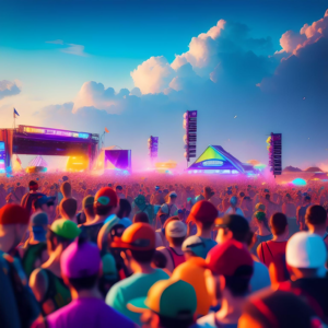 Generated image of a music festival