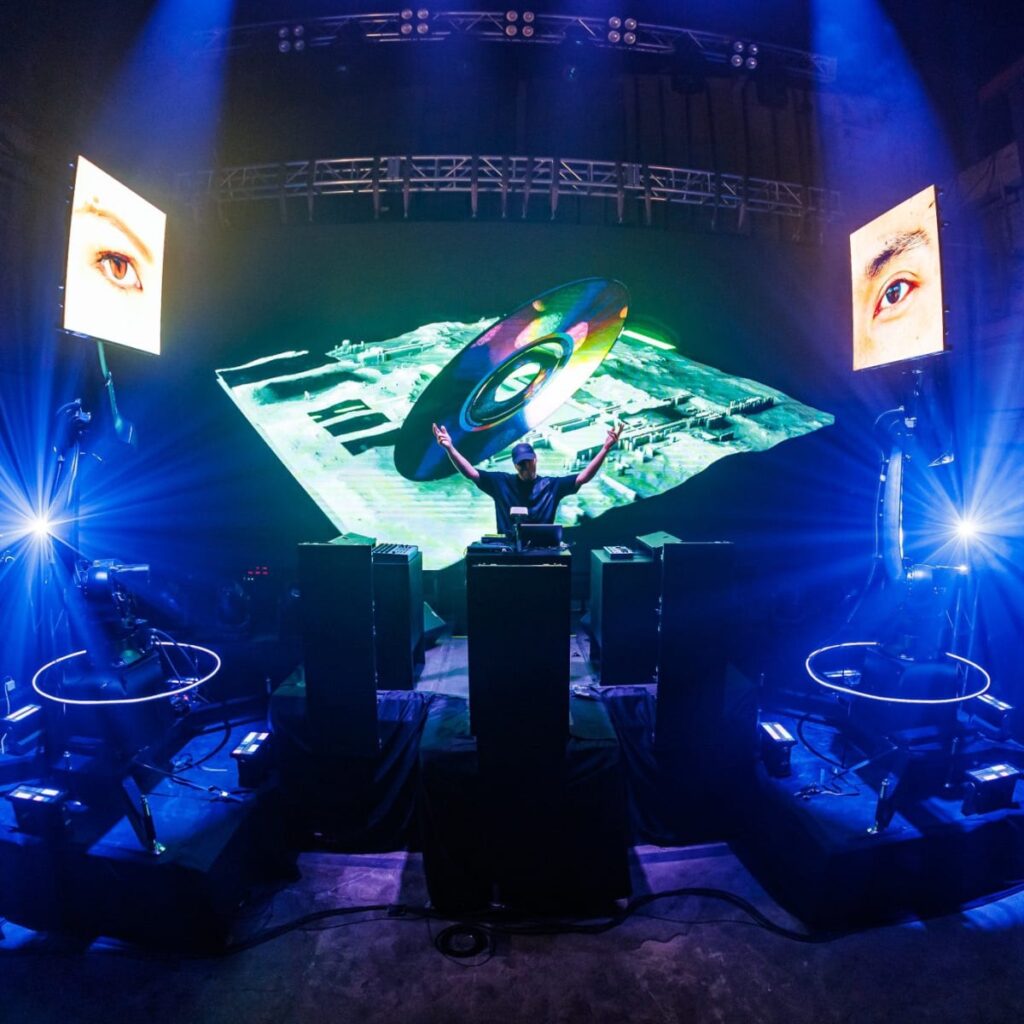 Photo of Eprom at the North Warehouse during his Syntheism Robotics Show. Photo Taken by Tyler Hill 