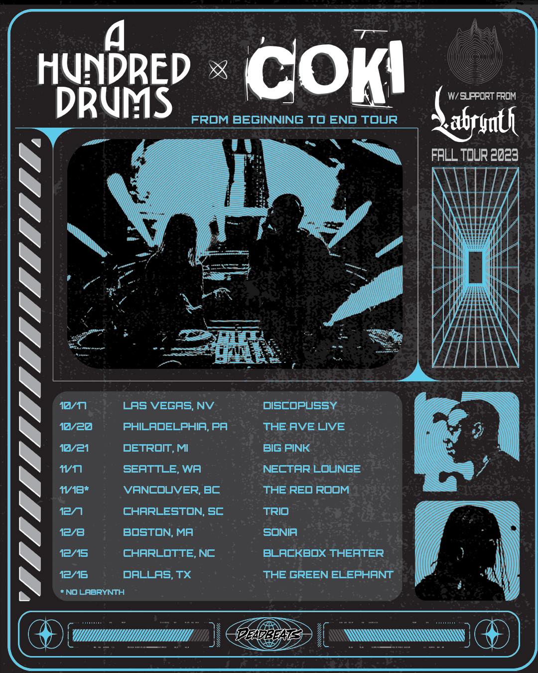 A Hundred Drums and Coki tour poster 2023