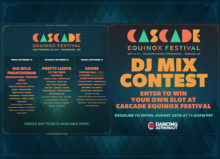 Cascade Equinox Festival contest Poster ft lineup headlined by Pretty Lights