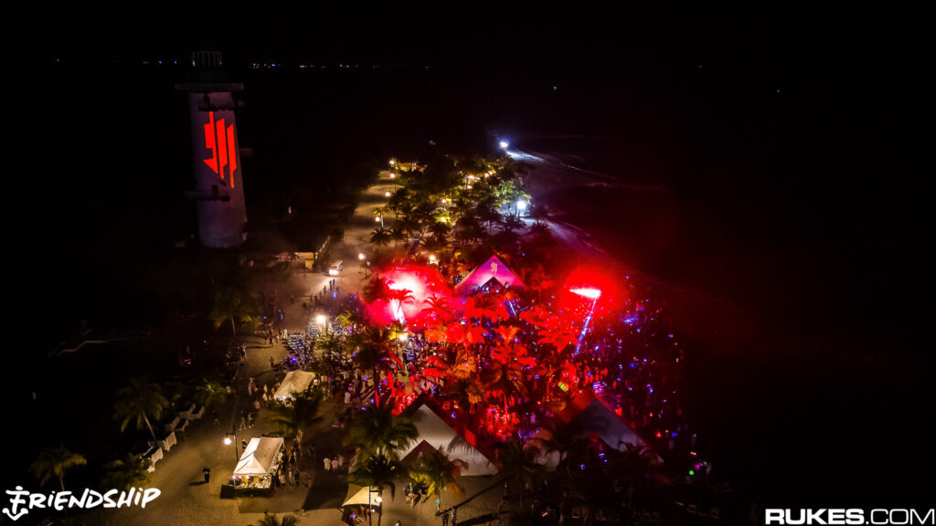 Skrillex playing on a private island in belize