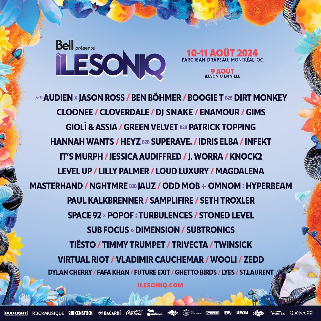 Ilesoniq 2024 Lineup Montreal Canada Subtronics