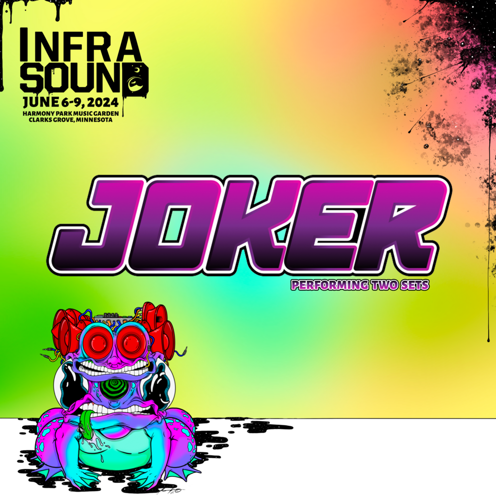 Joker DJ logo graphic for Infrasound 2024