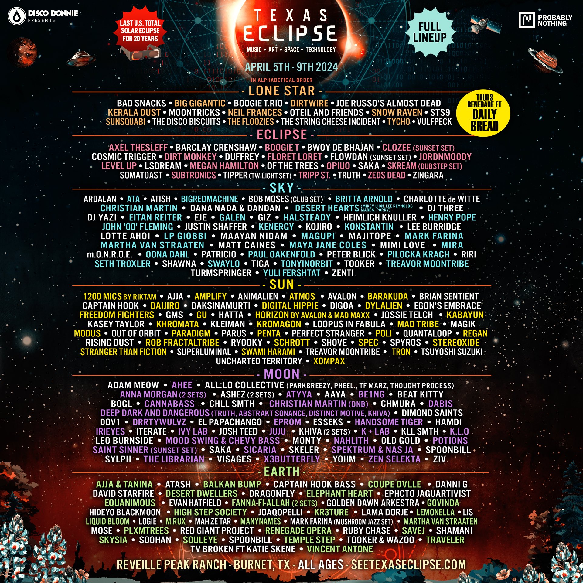 Texas Eclipse 2024 Festival Lineup