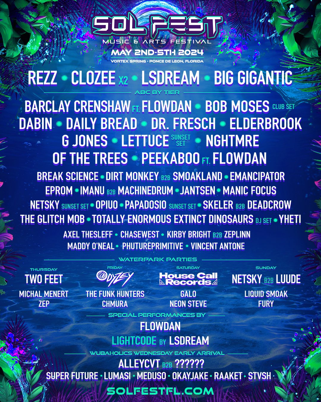 Sol fest lineup poster