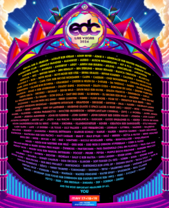 EDC Las Vegas lineup poster in rainbow colors