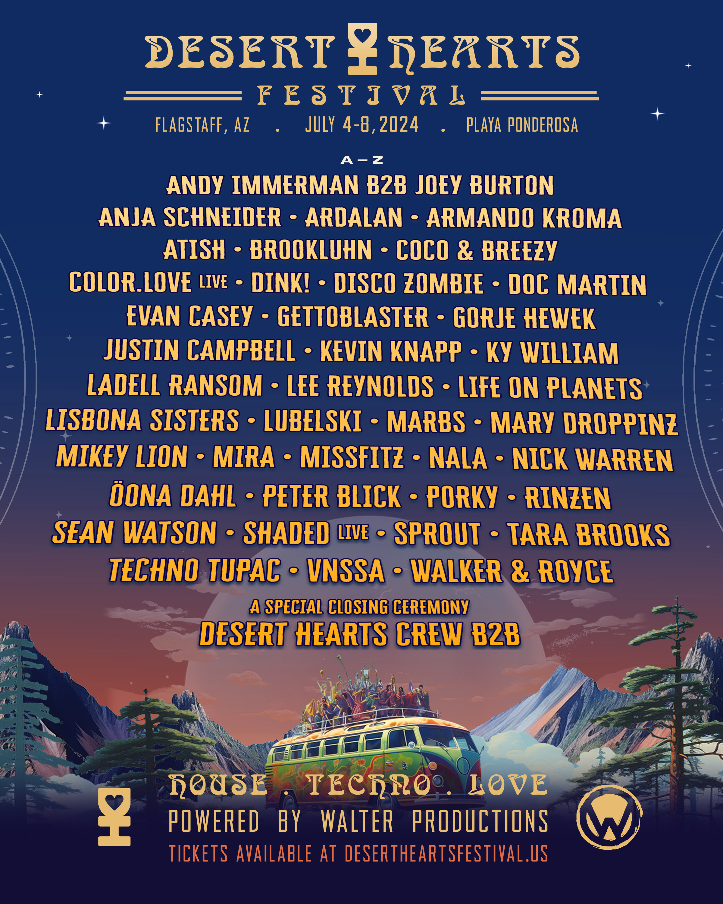 Desert Hearts Festival Lineup Poster