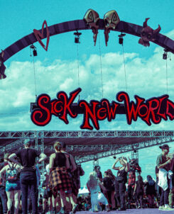 Banner at Sick New World festival