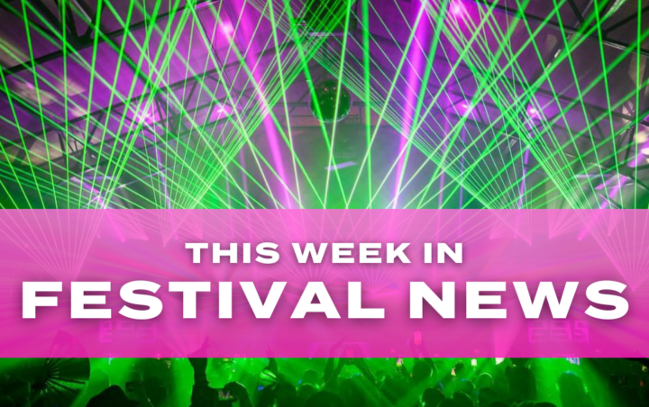 MP3 Festival News Graphic featuring green lasers