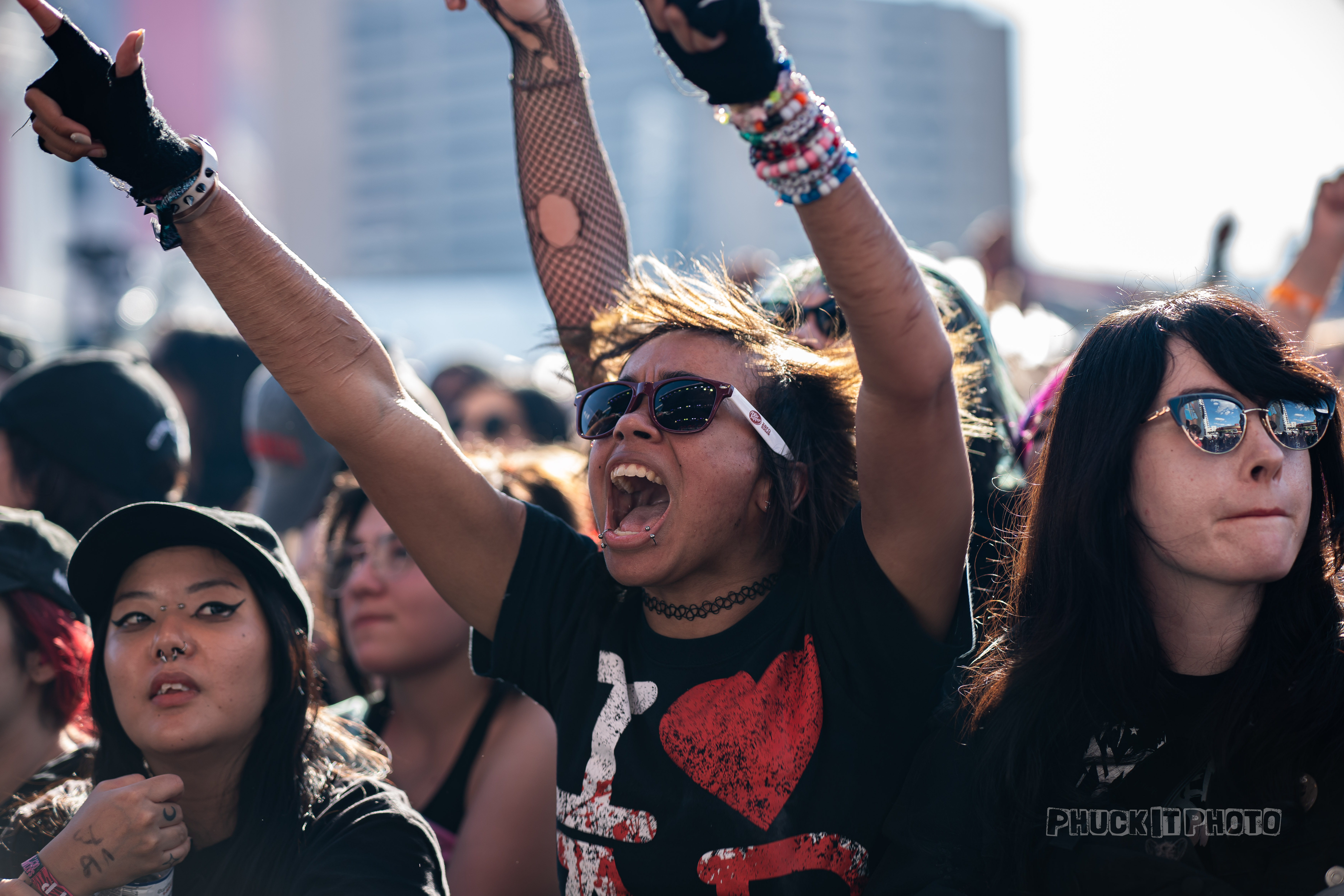 Festival goer having the time of their life