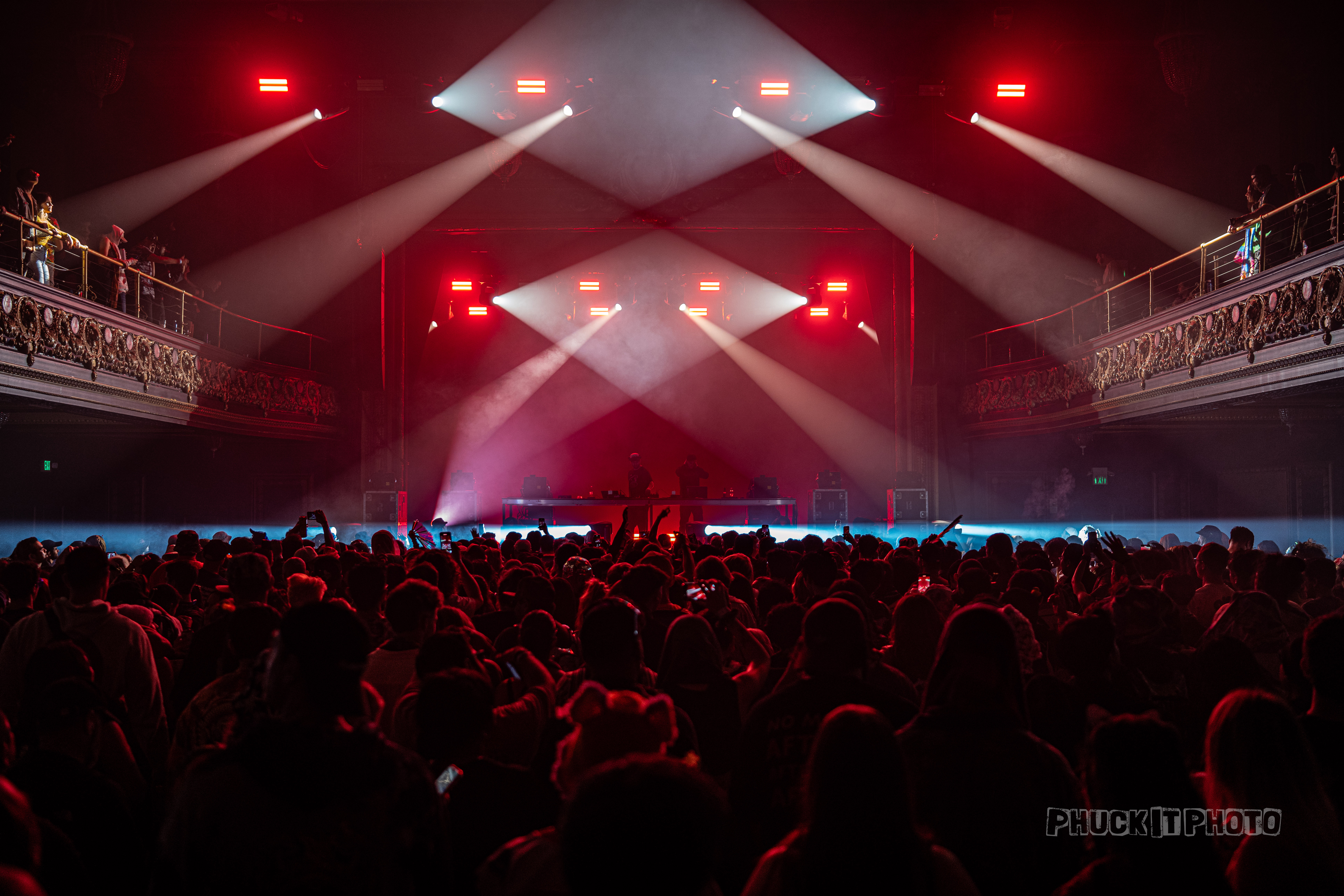 DJs playing music on stage